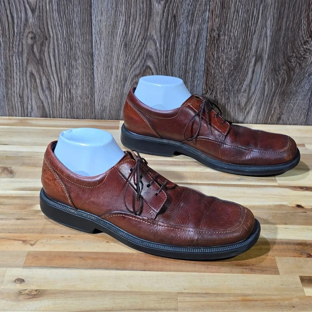 Bostonian PODO Comfort Brown Leather Split Toe Oxford Dress Shoes Men's‎ 9.5 M